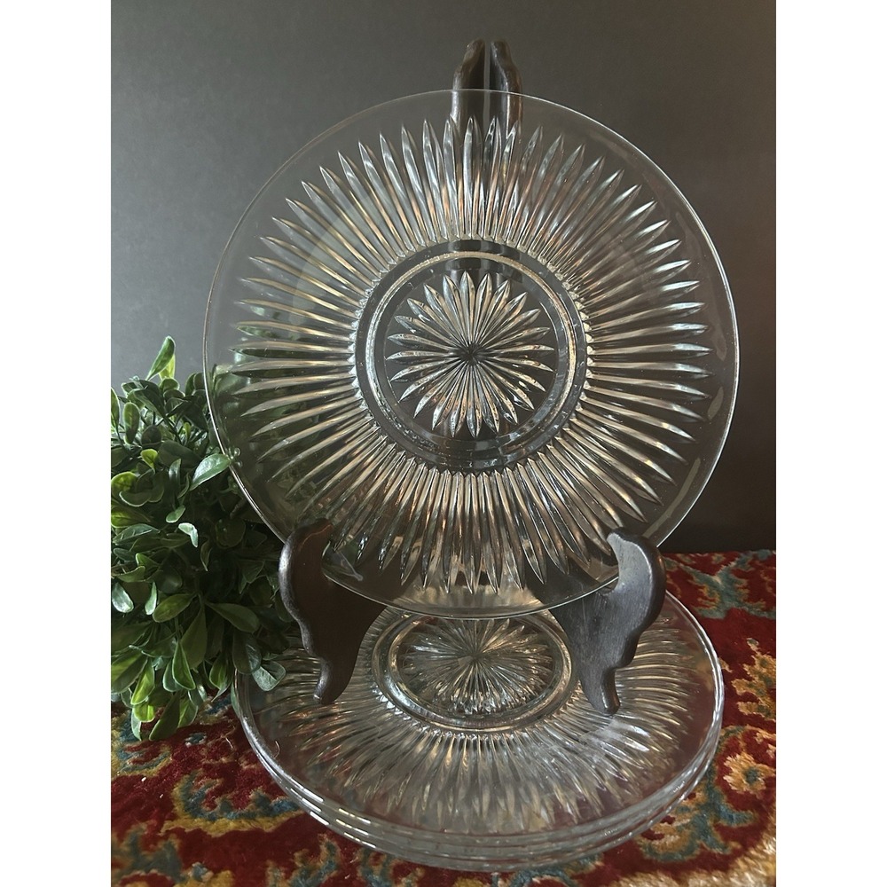 6 Vintage Gibson Royal Crest Starburst Dinner Plates 10" Excellent Condition